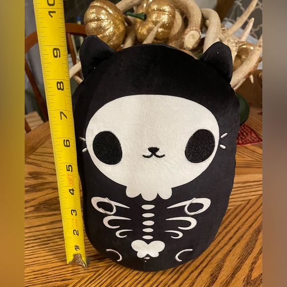 Cats VS Pickles Black Skelecat Skeleton Cat 9” Stuffed Animal Plush Beanbag #037 - Picture 10 of 10